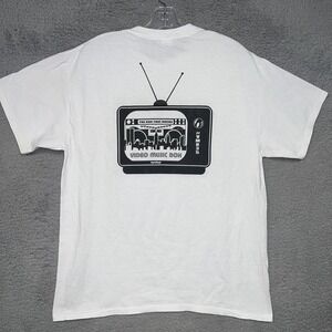 Video Music Box T Shirt Men's Size L White Back Hit VMB 35 Year Anniversary Tee